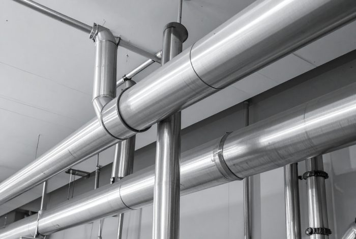 Firefly_realistic stainless steel pipework 993957